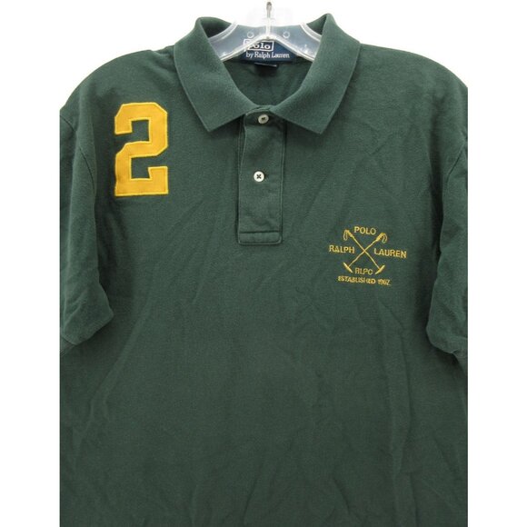 Ralph Lauren Polo Shirt Medium RLPC Crest 2 Pullover Preppy Collared - Picture 2 of 10